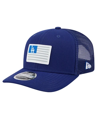 New Era Men's Royal Los Angeles Dodgers Flag 9SEVENTY Coolera Stretch-Snap Hat