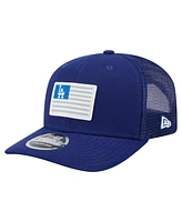 New Era Men's Royal Los Angeles Dodgers Flag 9SEVENTY Coolera Stretch-Snap Hat
