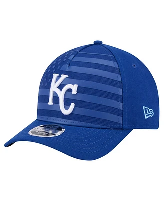New Era Men's Royal Kansas City Royals American Flag 9FORTY M-Crown A-Frame Adjustable Hat