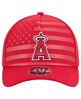 New Era Men's Red Los Angeles Angels American Flag 9FORTY M-Crown A-Frame Adjustable Hat