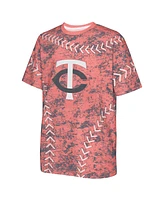 Outerstuff Big Boys and Girls Red Minnesota Twins Slide Score Bold T-Shirt
