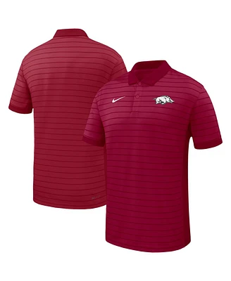 Nike Men's Cardinal Arkansas Razorbacks 2025 Early Season Coaches Sideline Victory Stripe Performance Polo Shirt