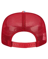 New Era Men's Red Los Angeles Angels Adventure Pattern Golfer Trucker Snapback Hat