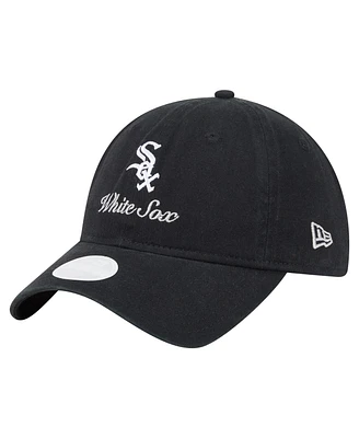 New Era Women's Black Chicago White Sox Preppy Team 9TWENTY Adjustable Hat