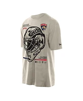 New Era Men's Cream Florida Panthers Goalie Mask T-Shirt