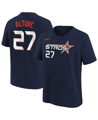 Nike Big Boys and Girls Jose Altuve Navy Houston Astros Fuse City Connect Name Number T-Shirt