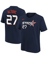 Nike Big Boys and Girls Jose Altuve Navy Houston Astros Fuse City Connect Name Number T-Shirt