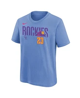 Nike Big Boys and Girls Kris Bryant Light Blue Colorado Rockies Fuse City Connect Name Number T-Shirt