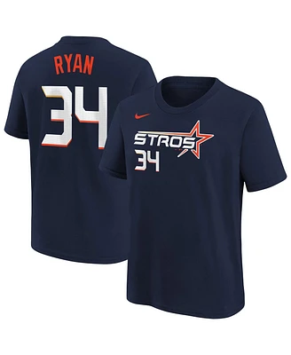 Nike Big Boys and Girls Nolan Ryan Navy Houston Astros Fuse City Connect Name Number T-Shirt