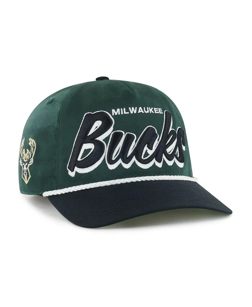 '47 Men's Hunter Green/Black Milwaukee Bucks Drop shadow Rope Hitch Adjustable Hat