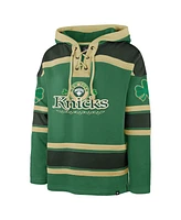 '47 Brand Men's Kelly Green New York Knicks McLucky Superior Lace-Up Pullover Hoodie