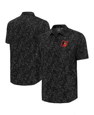 Antigua Men's Black Baltimore Orioles Lush Button-Up Shirt