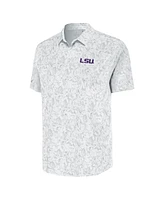 Antigua Men's White Lsu Tigers Lush Button-Up Shirt