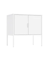 Manhattan Comfort 23.6" Steel Ava Modern 2-Shelf Accent Cabinet