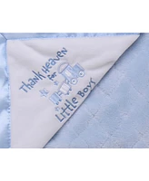 Little Me Baby Boys Thank Heaven for Little Boys Blanket with Satin