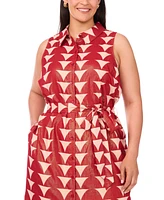 Msk Plus Collared Sleeveless Maxi Dress