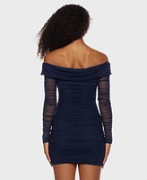 B Darlin Juniors' Off-The-Shoulder Ruched Mini Dress