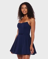 B Darlin Juniors' Sleeveless Scuba Crepe Fit & Flare Dress