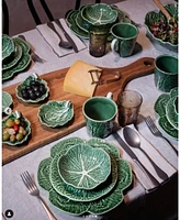 Bordallo Pinheiro Cabbage Dinner Plates, Set of 4