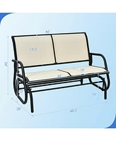 Gymax Patio Swing Glider Bench Loveseat Rocking Chair Backyard Poolside