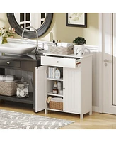 Slickblue Bathroom Floor Cabinet Freestanding Storage Organizer with 2 Doors