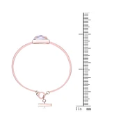 Sterling Silver 18K Rose Gold Plating with Clear Cubic Zirconia Cuff Bracelet