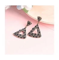 Sohi Women's Gold Triangle Drop Earrings