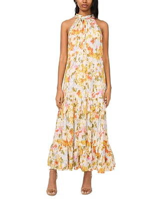 Msk Women's Sleeveless Halter Maxi Dress
