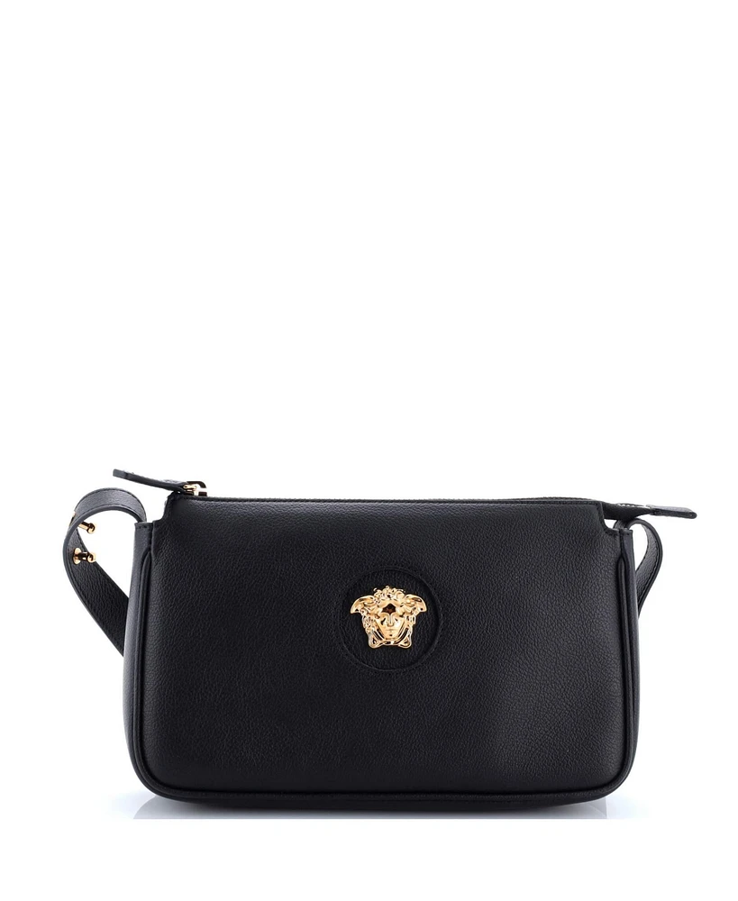 Pre-Owned Versace Medusa Chain Zip Shoulder Bag Leather