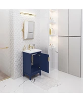 Elsa 20.5 in. W x 16 in. D Bath Vanity in Monarch Blue with Ceramics Vanity Top in White with White Basin