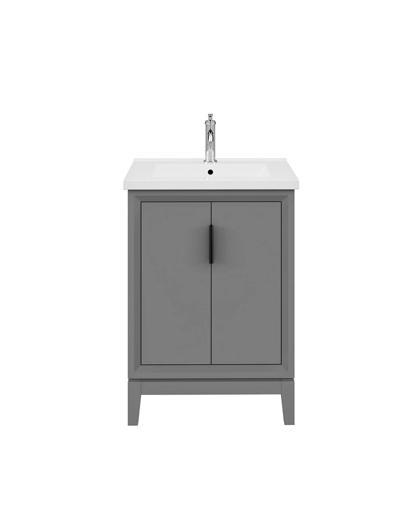 Elise 24.5 in. W x 18 In. D Bath Vanity in Cashmere Grey with Ceramics Vanity Top in White with White Basin