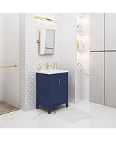 Elise 24.5 in. W x 18 In. D Bath Vanity in Monarch Blue with Ceramics Vanity Top in White with White Basin