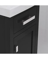 Mia 18 in. W Bath Vanity in Espresso Finish with Ceramics Integrated Vanity Top with White Basin