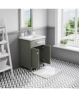 Myra 24 in. W x 18 in. D Bath Vanity in Glacial Green with Ceramics Vanity Top in White with White Basin