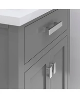 Myra 24 in. Bath Vanity in Cashmere Grey with Integrated Ceramics Vanity Top and Sink