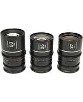 Venus Laowa Nanomorph S35 Prime 3-Lens Bundle with 35mm, 50mm T2.4 and 27mm T2.8 Anamorphic Lens for Fuji X, Silver Flare