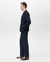 Mango Men's Pockets Lyocell Linen Overshirt