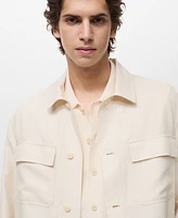 Mango Men's Bowling-Style Linen Overshirt