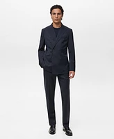 Mango Men's Cold Wool Double-Breasted Suit Blazer