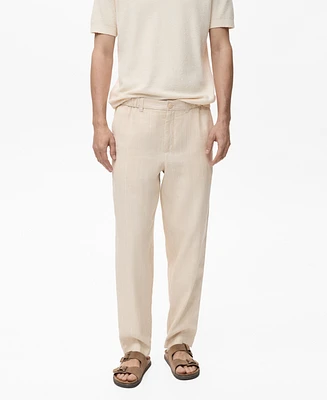Mango Men's Pinstripe Linen Pants