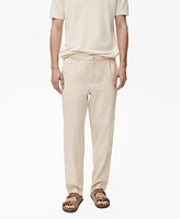 Mango Men's Pinstripe Linen Pants