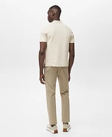 Mango Men's Coolmax Zipper Fine-Knit Polo Shirt