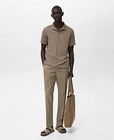 Mango Men's Cotton Tapered Crop Pants