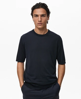 Mango Men's Fine-Knit Lyocell T-Shirt