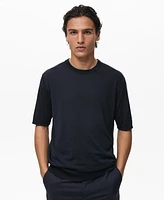 Mango Men's Fine-Knit Lyocell T-Shirt