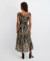 kensie Women's Sleeveless Chiffon A-Line Dress