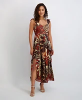Siena Women's Sleeveless Chiffon A-Line Dress