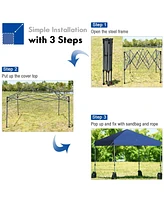 8 x 8 Feet Outdoor Pop-up Canopy Tent with Portable Roller Bag and Sand Bags