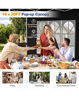 10 x 20 Feet Pop up Canopy with 6 Sidewalls Windows and Carrying Bag