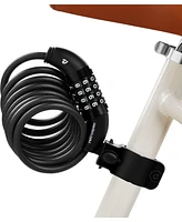 Urbanmax Bike Combination Lock - Heavy Duty Anti-Theft Cable Lock With 5-Digit Custom Combo - 6 Foot Coiled Cut Resistant Cable and Mounting Bracket